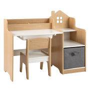 Set di 1 scrivania e sedia per bambini 94 x 40 x 76,5 cm pratica ergonomica design moderno in MDF bianco naturale 20_0018182