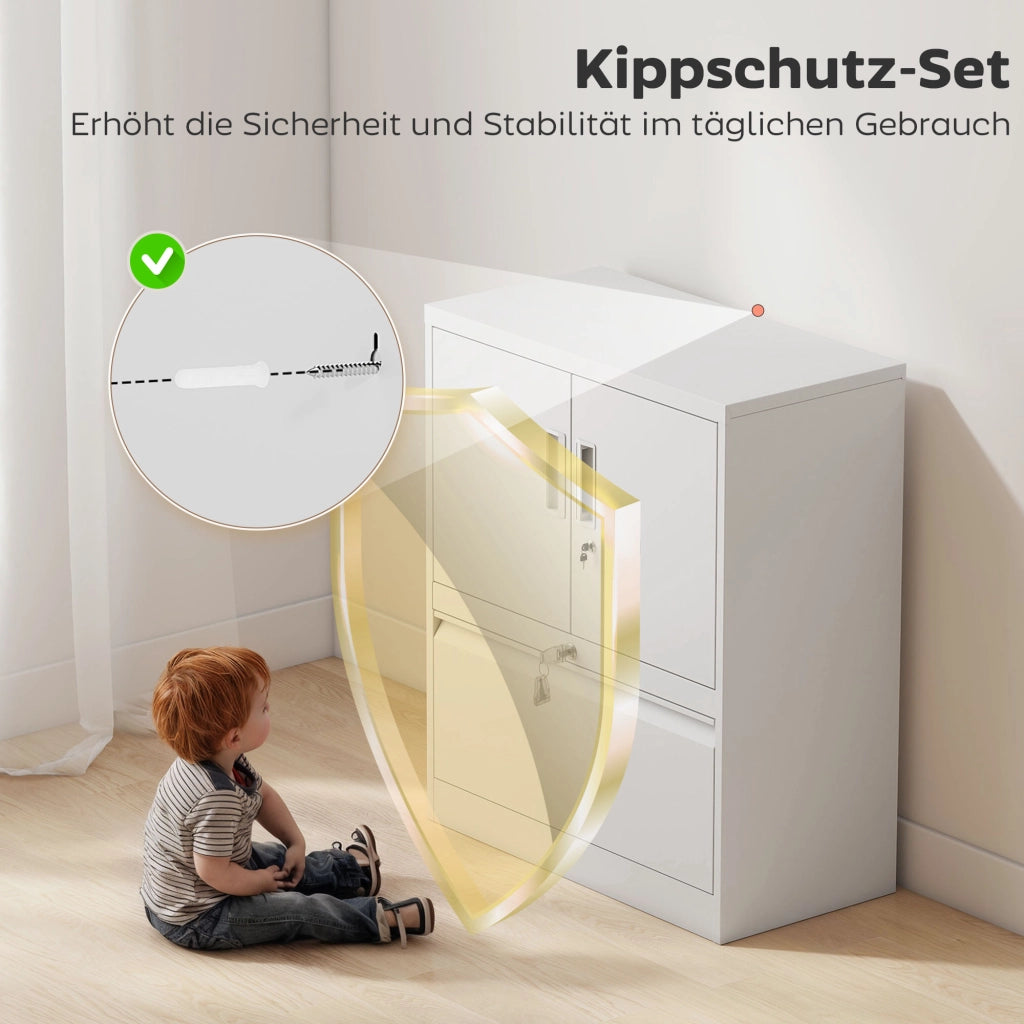 Scrivania con ante ¨C zephmum ¨C bianco 80x40x120 cm