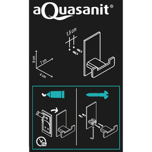 Porta abito serie flat 2 posti - fissaggio ad incollo o con viti
