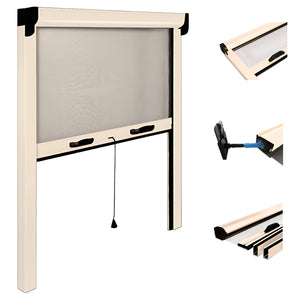 Zanzariera Verticale Avvolgibile Opera 80x160 cm a Molla - Finestra e Balcone COLORE: AVORIO