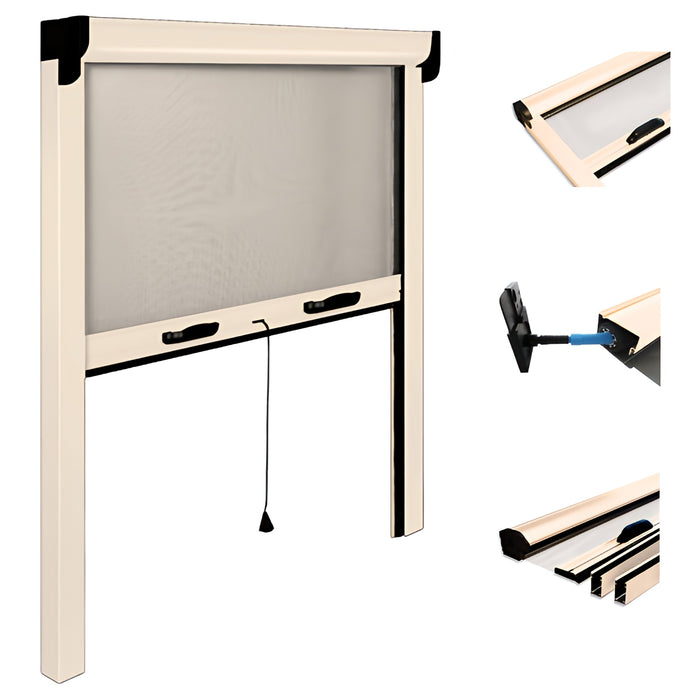 Zanzariera Verticale Avvolgibile Opera 80x160 cm a Molla - Finestra e Balcone COLORE: AVORIO
