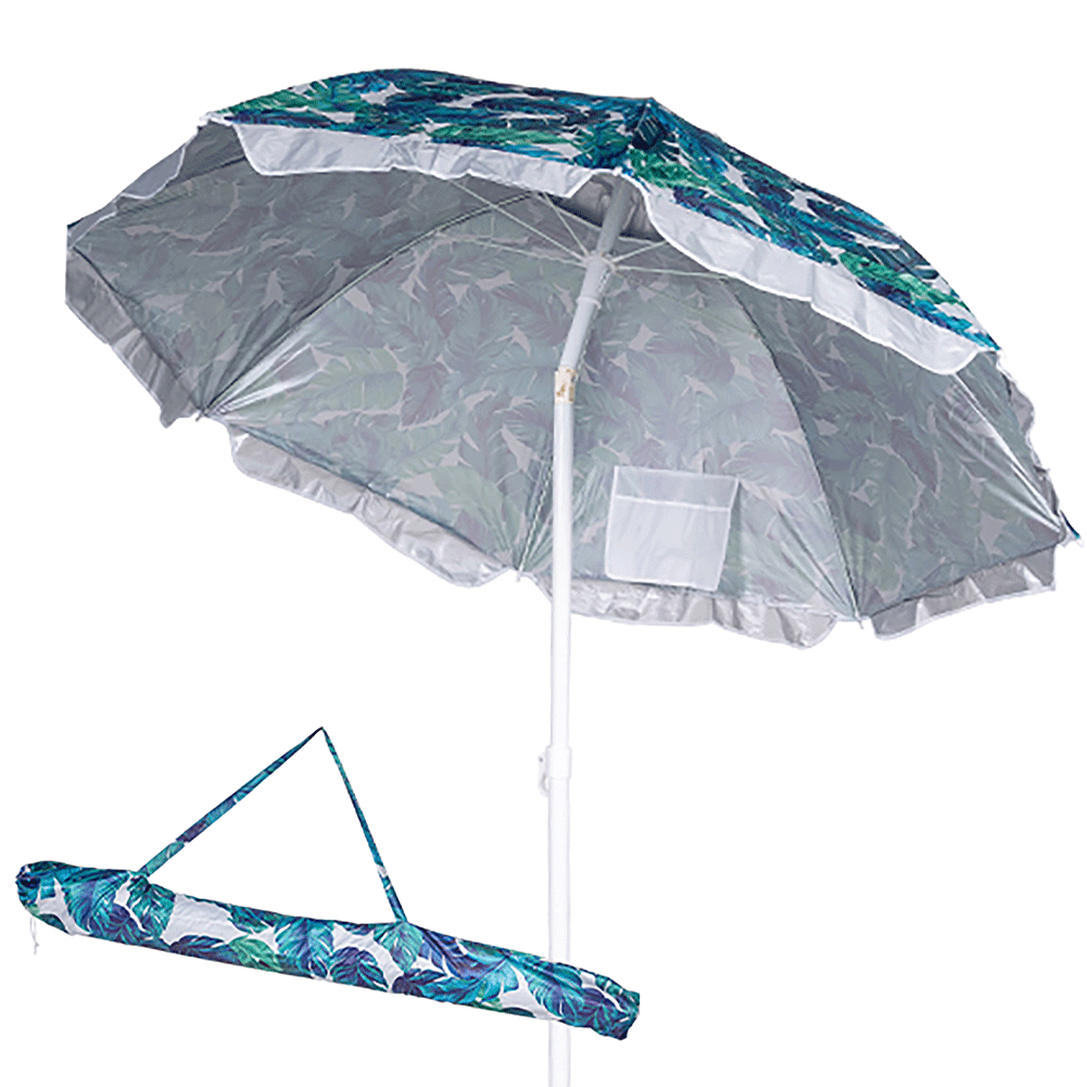 Ombrellone Pieghevole Custodia Salvaspazio Antivento 4 Colori Assortiti 180 cm