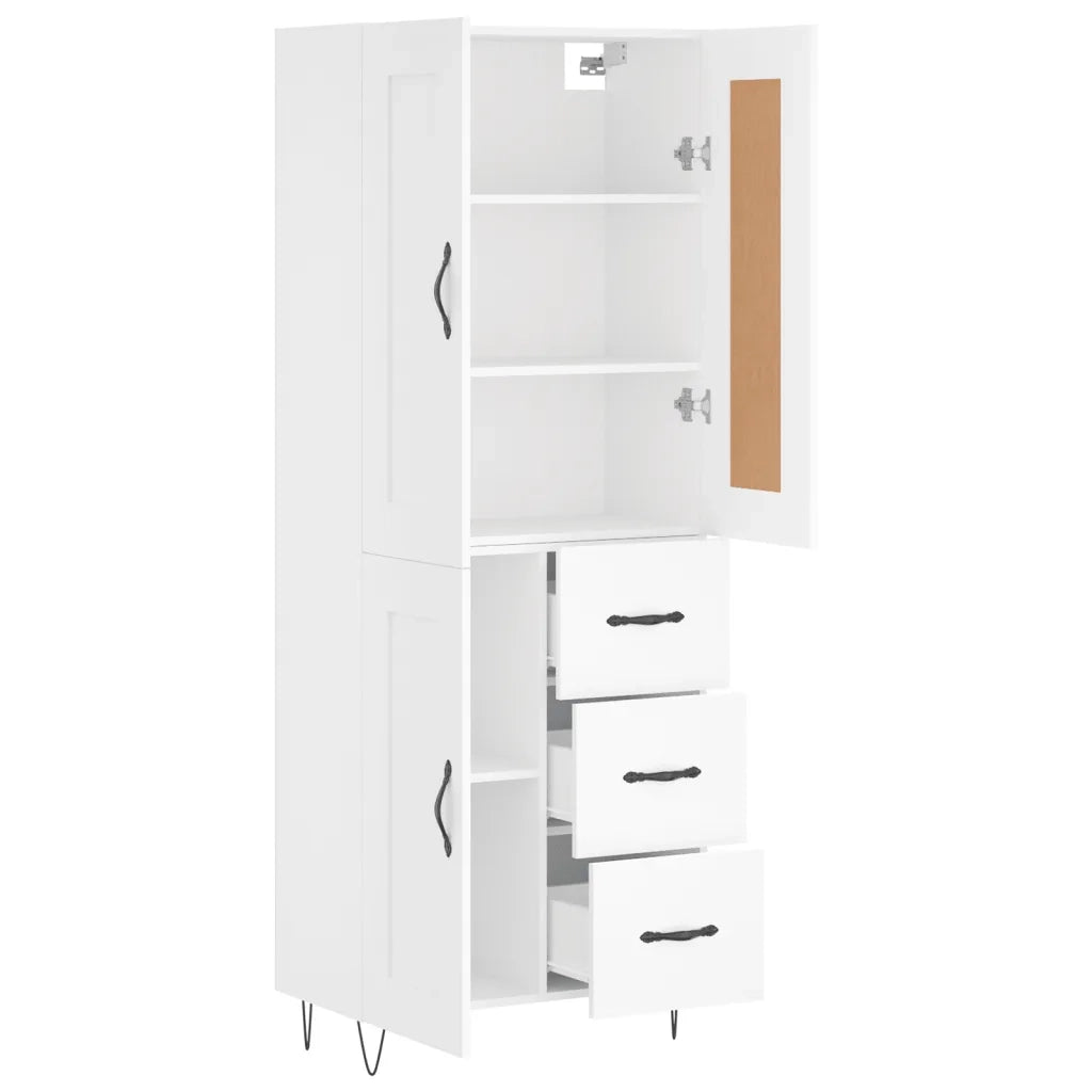 Credenza Bianca 69,5x34x180 cm in Legno Multistrato 3200033