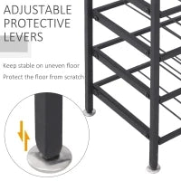 Scaffale Portabottiglie 6 Bottiglie su 9 Livelli, Totale: 54 in Acciaio Resistente all'Umidità Salvaspazio Nero 63x25x91cm 90kg(intero)