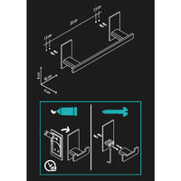 Porta salviette cm 30 serie flat - fissaggio ad incollo o con viti