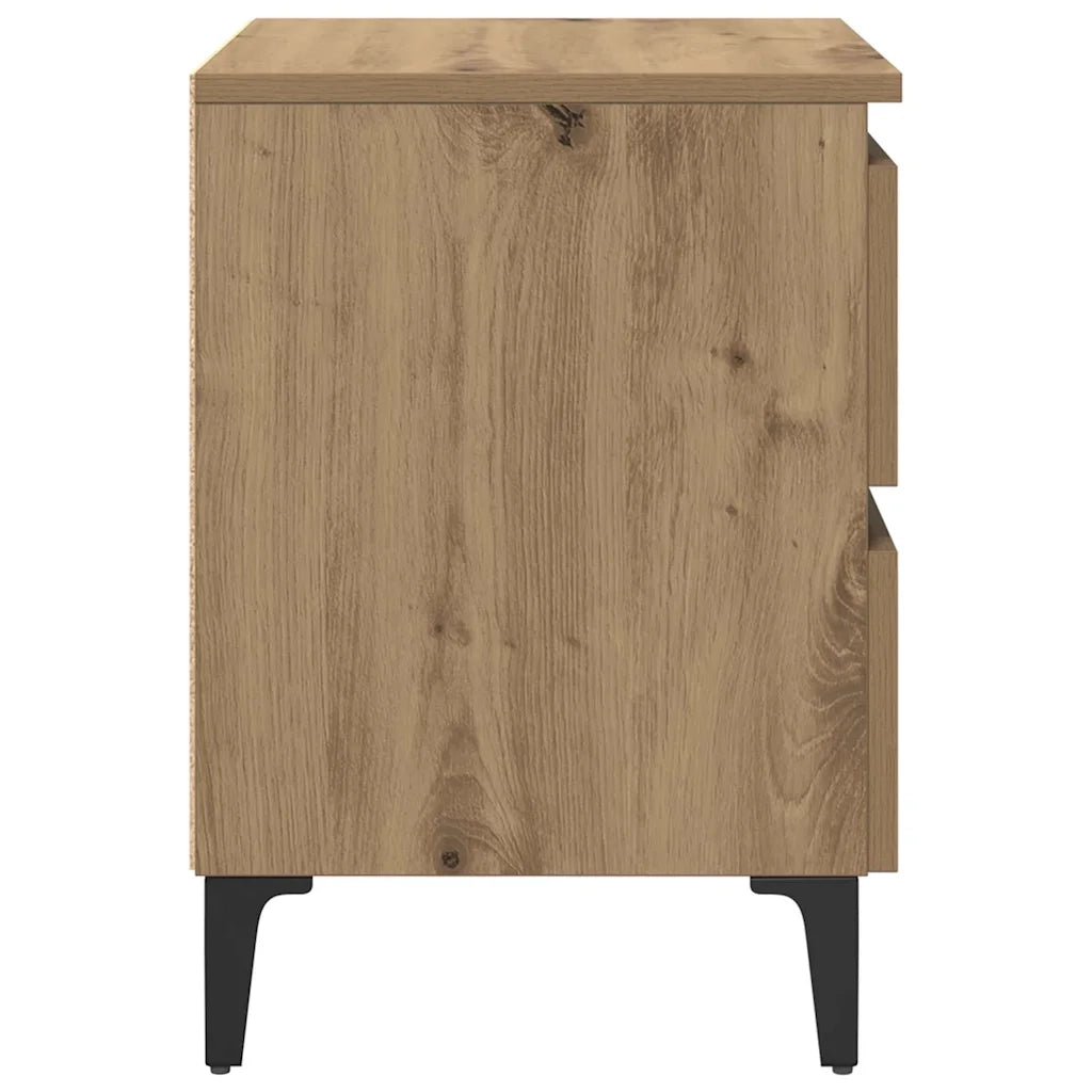 Armadio da Notte 2 pz Rovere artigianale 40 x 35 x 50 cm 871921