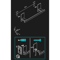 Porta salviette serie flat cm 45 - fissaggio ad incollo o con viti