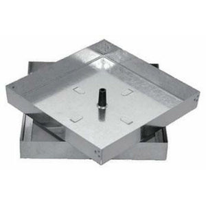 Sigillo con bullone centrale acc iaio zincato sp.10 10 53x53 b07g