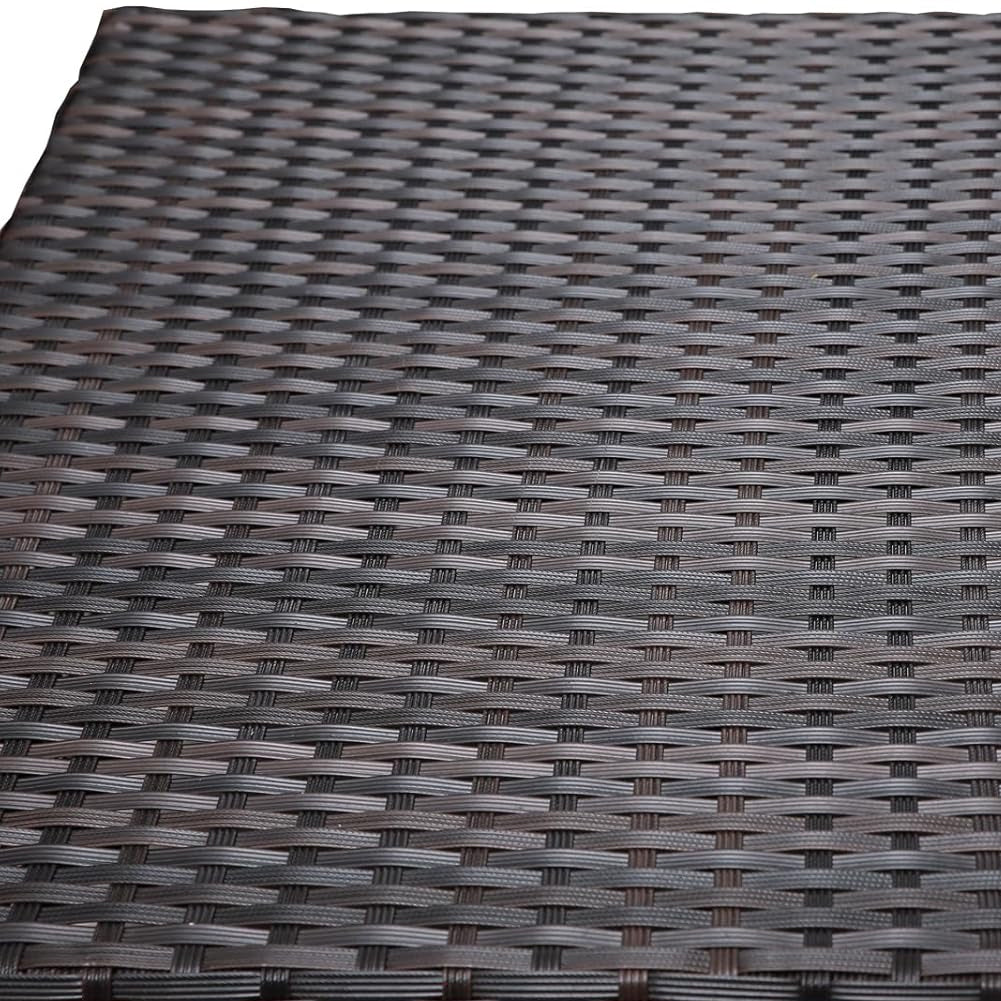 Set Patio Divano Modulabile da Esterno in Polyrattan con Cuscini Blu da Giardino