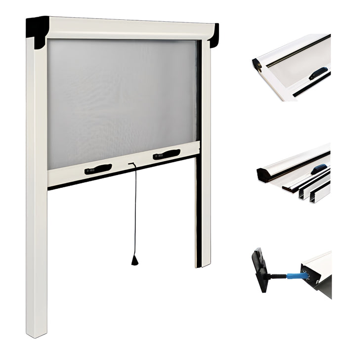 Zanzariera Verticale Avvolgibile Opera 100x160 cm a Molla - Finestra e Balcone COLORE: BIANCO