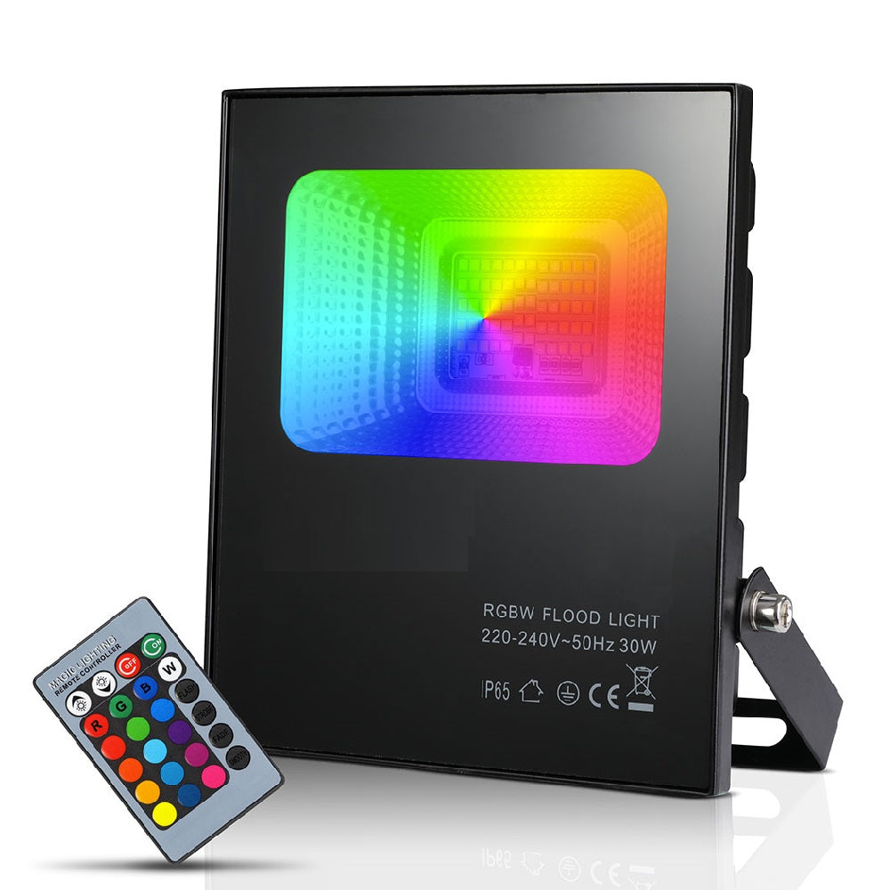 Faro LED RGB 30W Luce Regolabile Esterno IP65 con Telecomando e Effetti Speciali