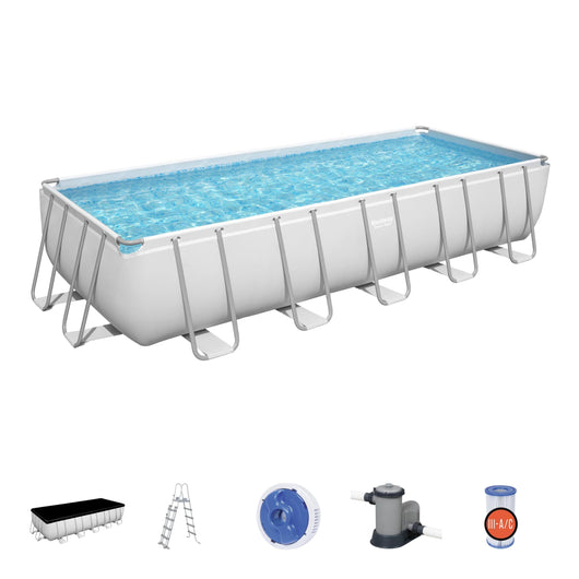 Bestway 5611Z Piscina Fuori Terra Power Steel Rettangolare da 640x274x132 cm