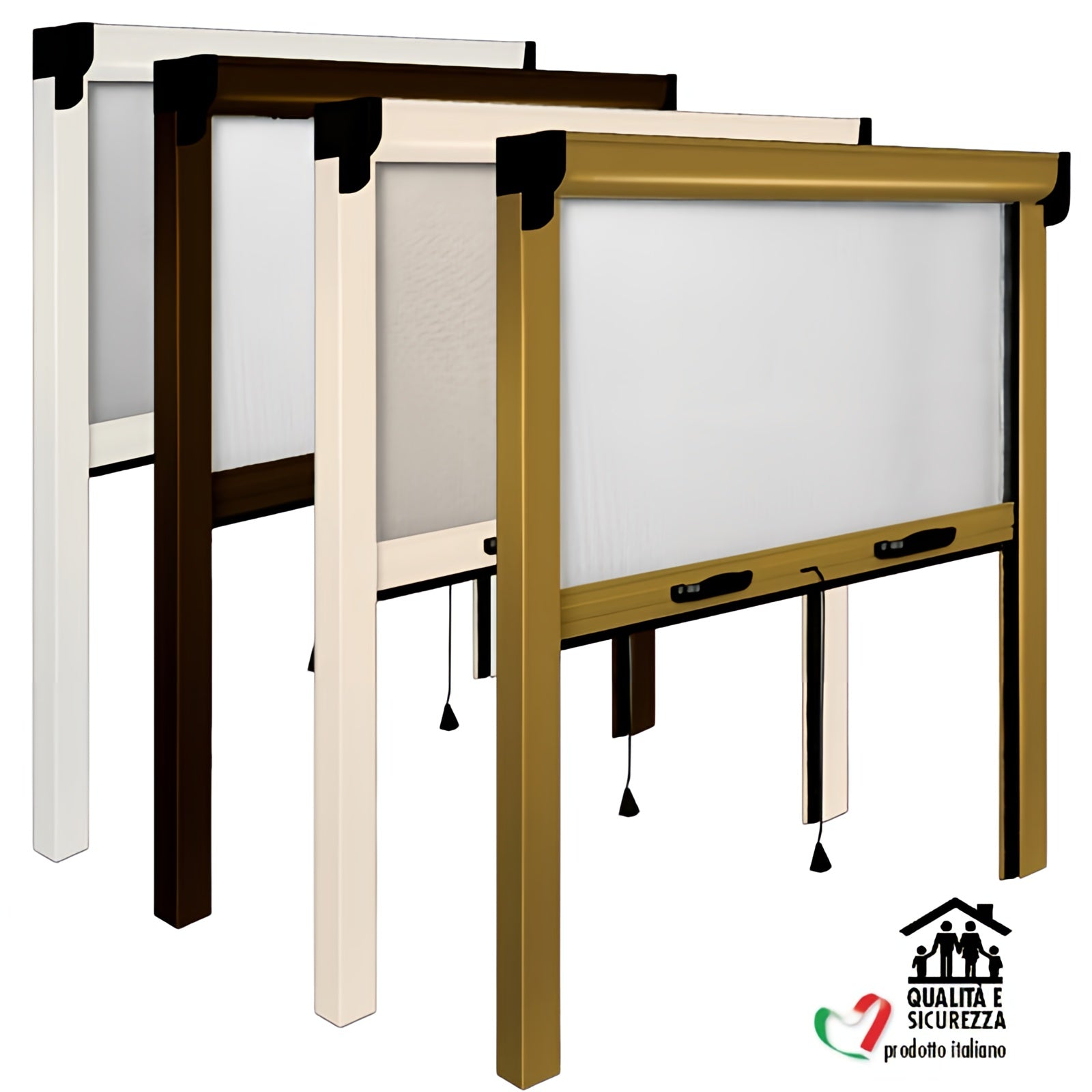 Zanzariera Verticale Avvolgibile Opera 140x240 cm a Molla - Finestra e Balcone COLORE: MARRONE