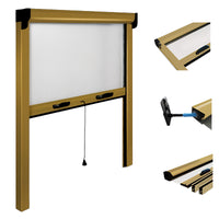 Zanzariera Verticale Avvolgibile Opera 160x160 cm a Molla - Finestra e Balcone COLORE: BRONZO