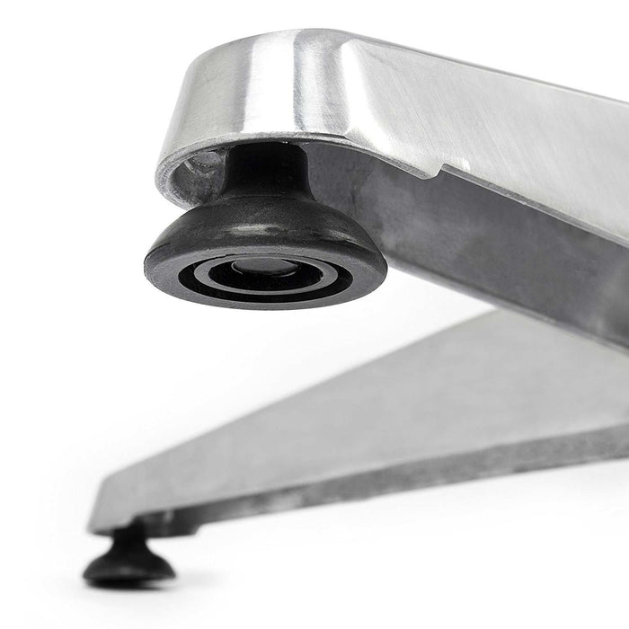 Tavolo Bar Bistrot 60cm Altezza Regolabile 70-110cm In Alluminio e Acciaio Silver