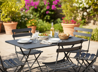 Tavolo Pieghevole da Giardino 120x70x72 cm Orta in Ferro Antracite