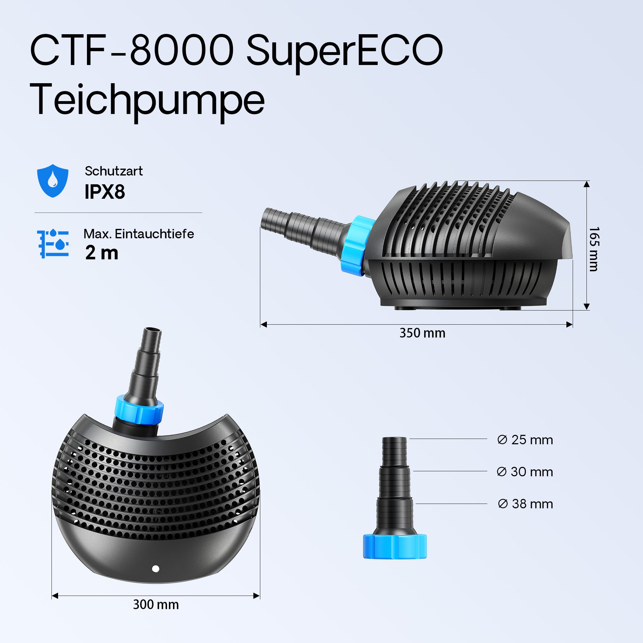 set per laghetti filtro 60000l Chiarificatore 36W Pompa NEO8000 70W