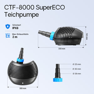 set per laghetti filtro 60000l Chiarificatore 36W Pompa NEO8000 70W