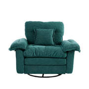Poltrona girevole 360° con cuscino di supporto; seduta ergonomica e base in metallo; in chenille verde