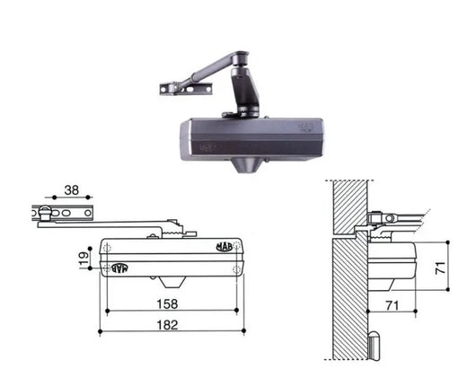 CHIUDIPORTA MAB 564 NERO CON FERMO N.2-5