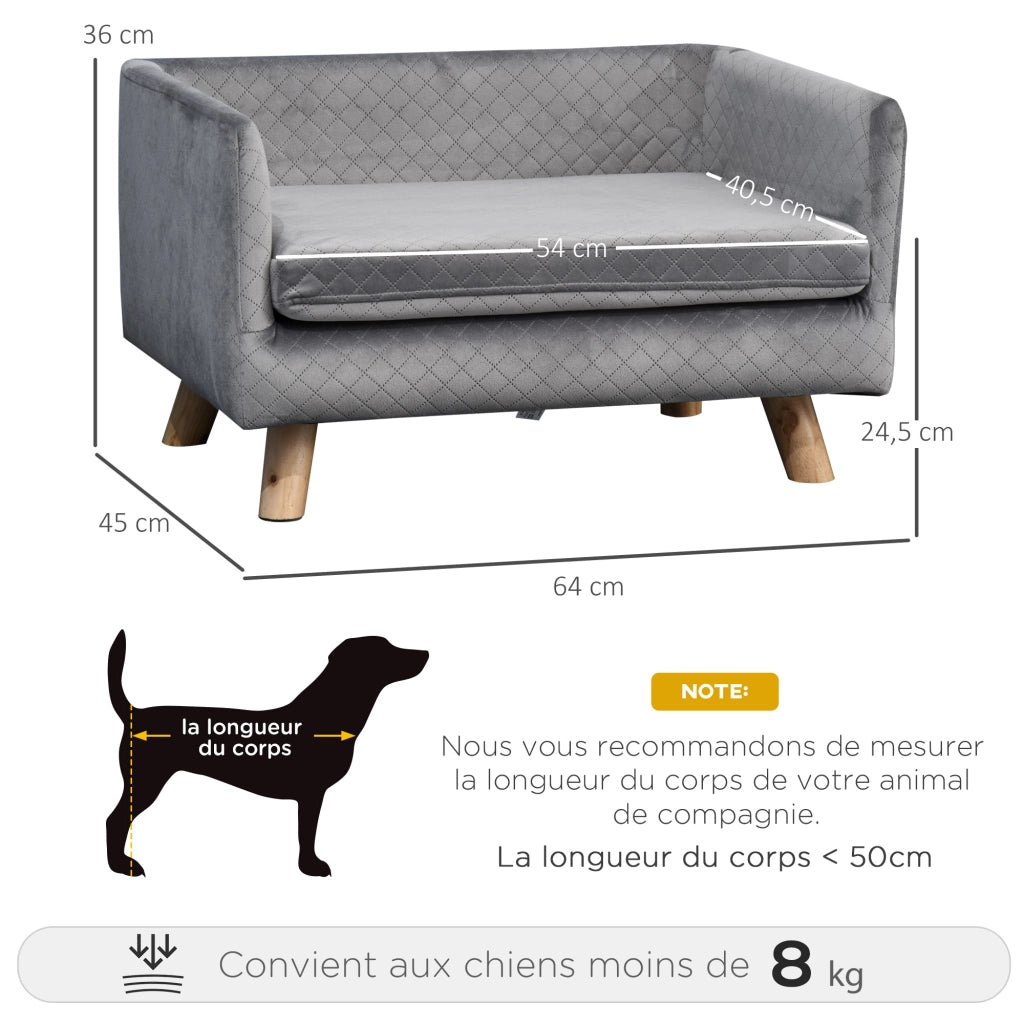 Letto per cani ¨C zephmum ¨C 64x45x36 cm velours grigio