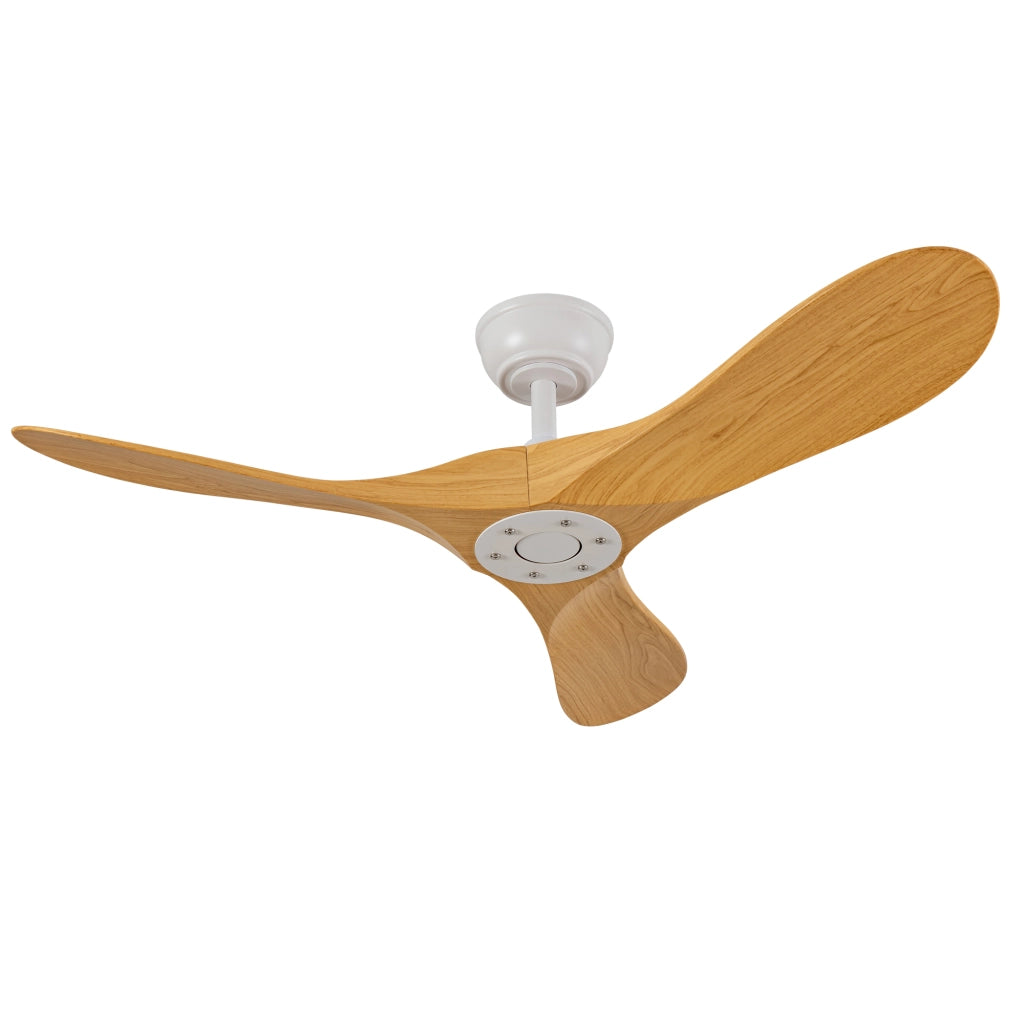 Ventilatore da soffitto da 42 pollici senza luce; ABS bianco e naturale