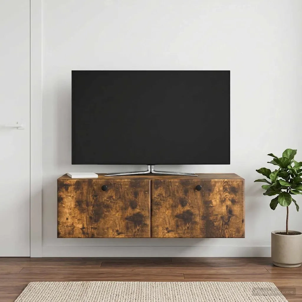 Mobile Porta TV da Muro 98 x 41 x 30 cm Rovere Fumo 899210