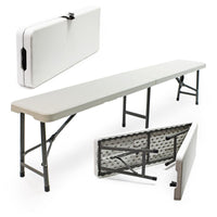 Panca catering pieghevole bianca 180x25x43