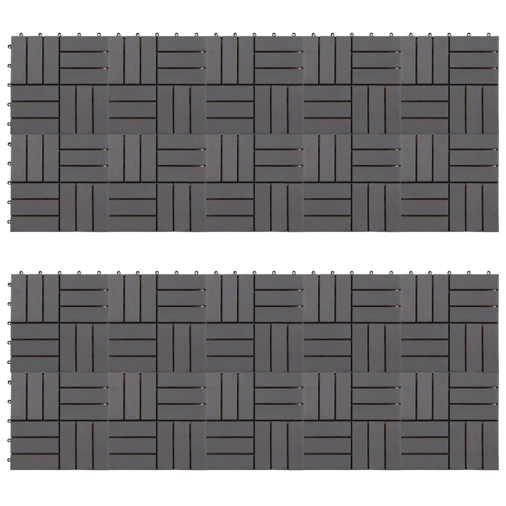 Piastrella per Decking 20 pz Grigio 30 x 30 cm Legno di Acacia CFW9118007