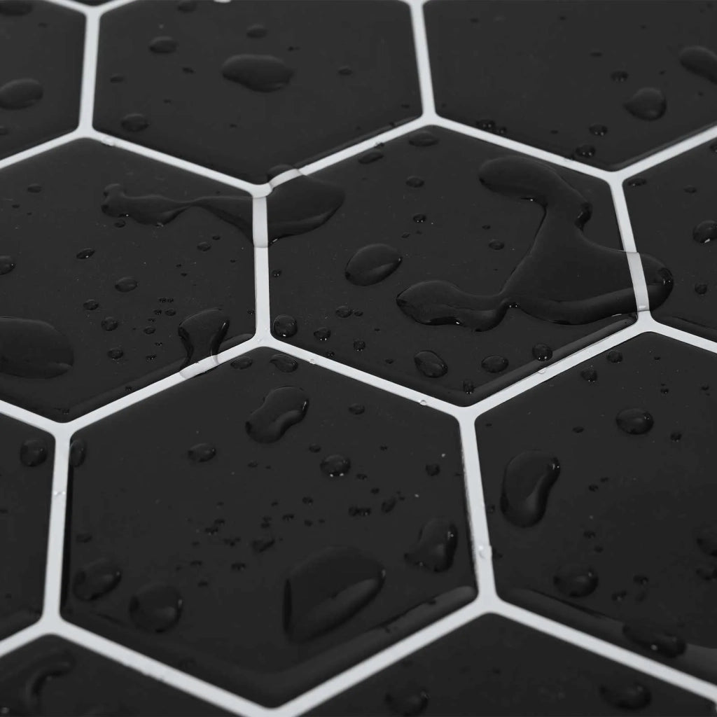 Piastrella Esagonale 50 pcs Nero 30 x 30 cm Poliuretano e PET 42046233