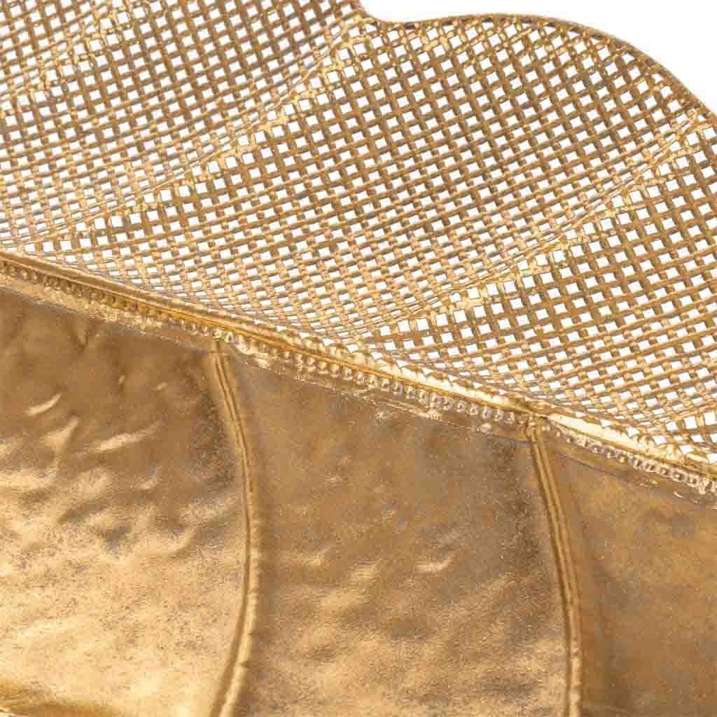 Set di 2 foglie decorative in metallo dorato