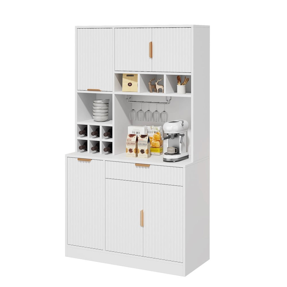 Mobile Credenza Sala da Pranzo ¨C Minimal ¨C Bianco con Ripiani 100x40x175cm