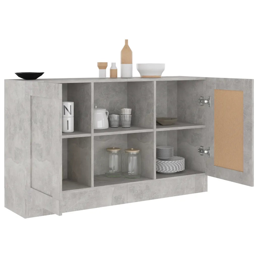 Credenza Grigio Cemento 120x30,5x70 cm in Legno Multistrato 802781