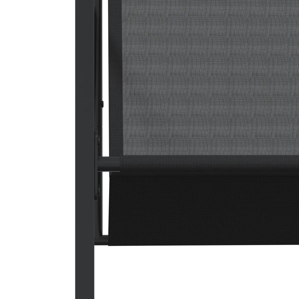 Set da Pranzo da Giardino 5 pz Nero in Textilene 3295118