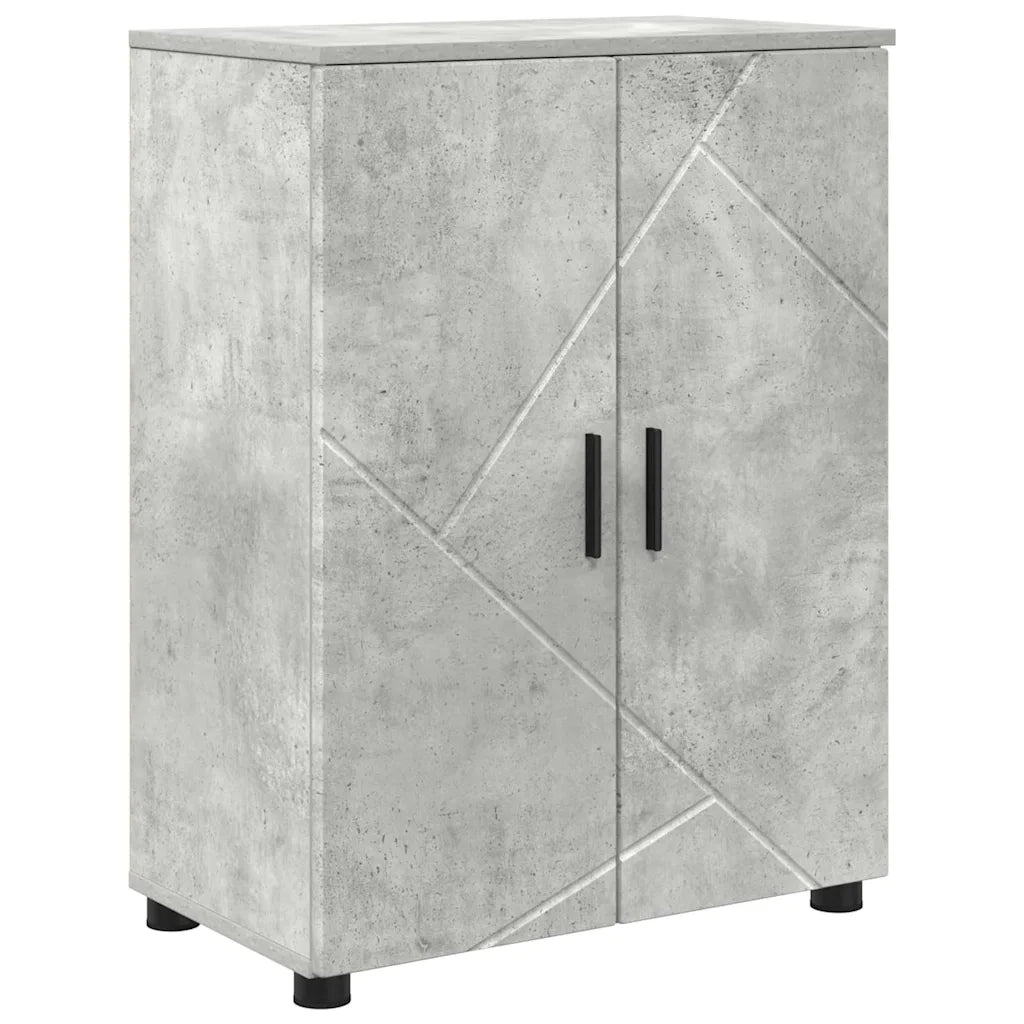 Set di mobili per il bagno con porta 4 pcs Grigio cemento