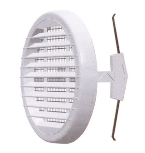 griglia di aerazione in plastica rete+zanche ï mm. 135 per fori mm. 80-125 cod:ferx.vit18894