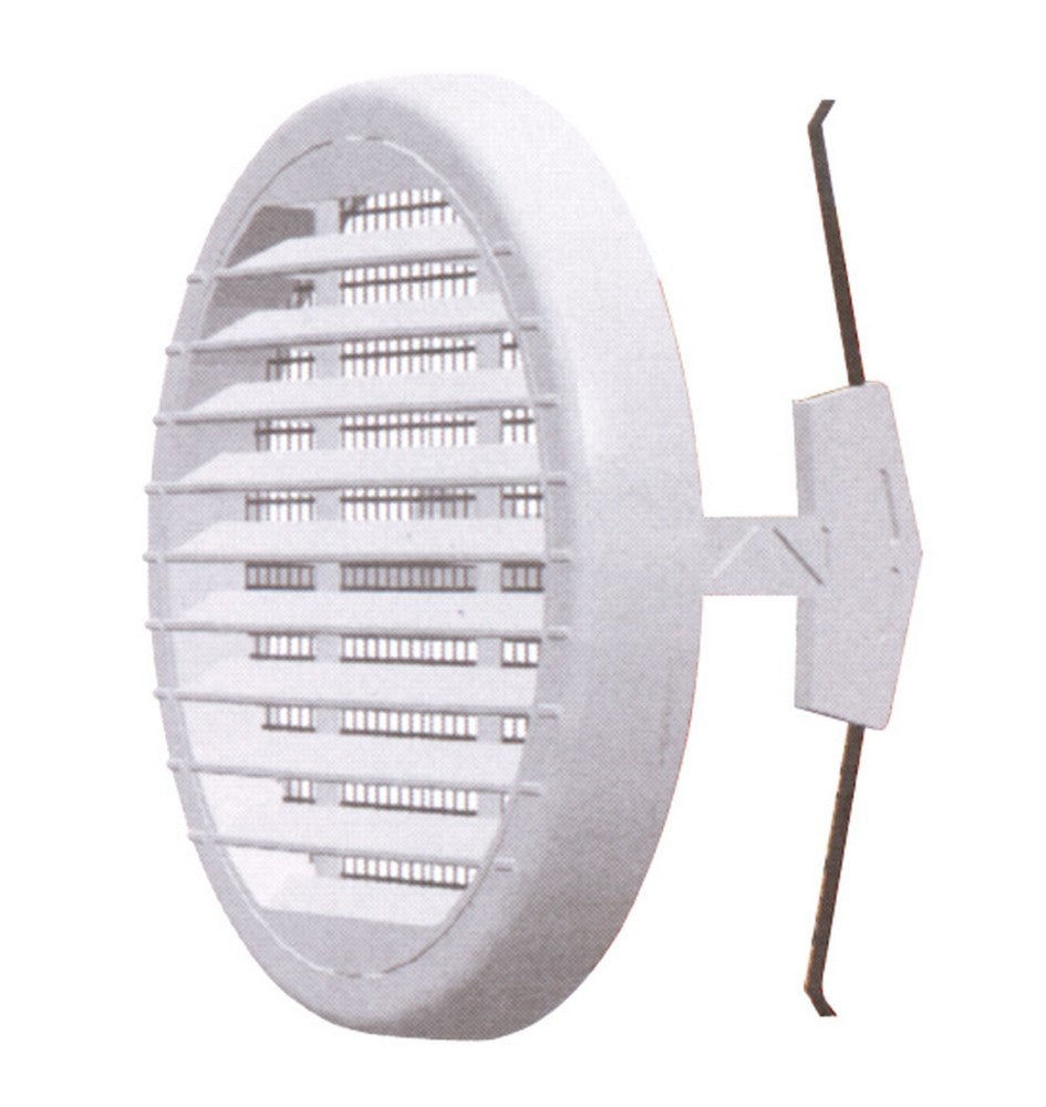 griglia di aerazione in plastica rete+zanche ï mm. 186 per fori mm. 80-160 cod:ferx.vit13214