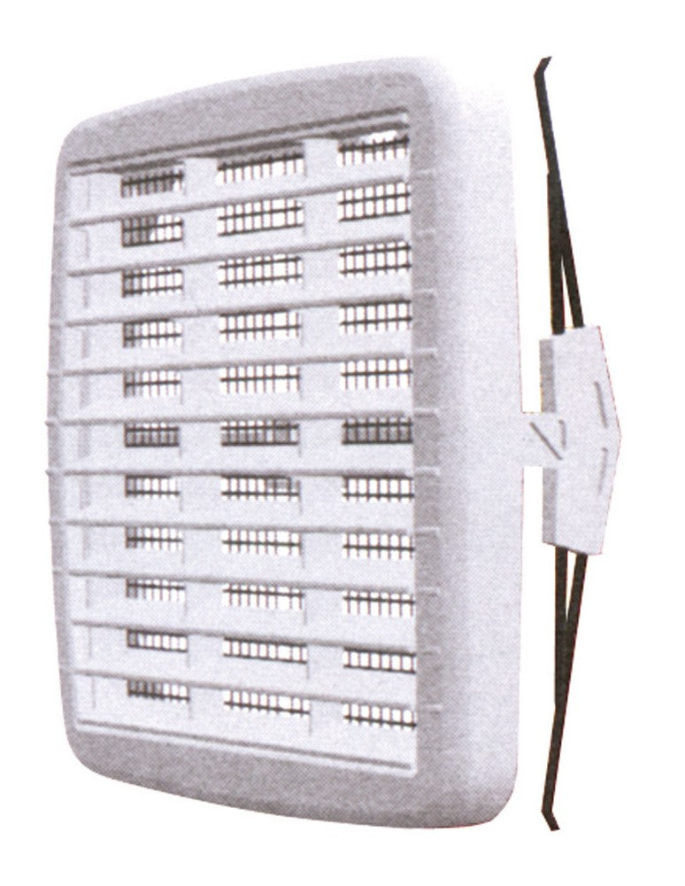 griglia di aerazione in plastica rete+zanche mm. 210x210 per fori mm. 125-2 cod:ferx.vit13215