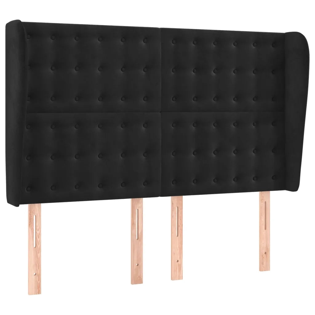 Letto a Molle con Materasso e LED Nero 140x200 cm in Velluto 3136367