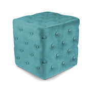Pouf poggiapiedi quadrato, pouf divano in velluto verde petrolio - Otto - PO26OT