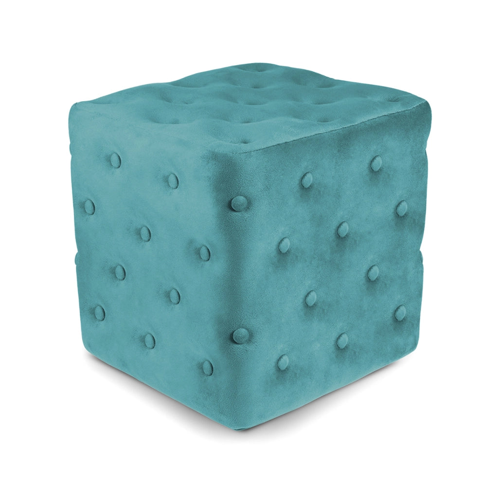 Pouf poggiapiedi quadrato, pouf divano in velluto verde petrolio - Otto - PO26OT