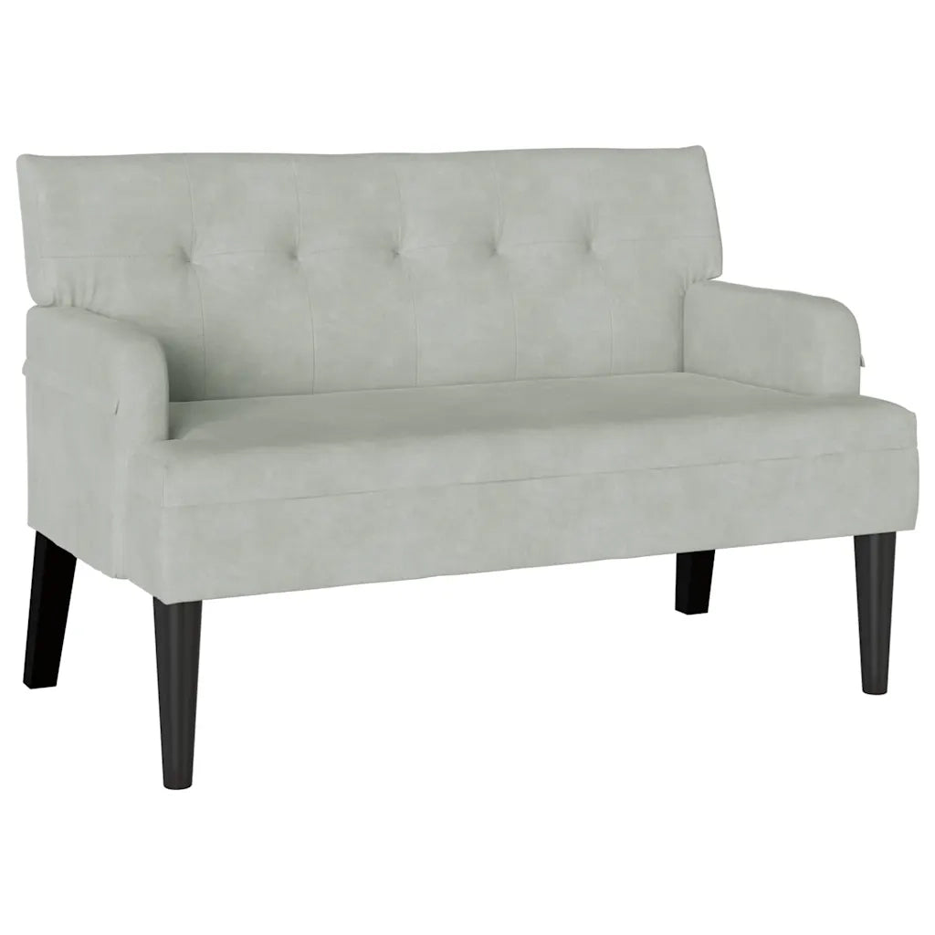 Panca Chesterfield-Sgabello-Divano Grigio chiaro 112 x 65,5 x 75 cm Velluto