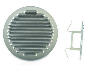 griglia di aerazione in alluminio con zanche ï mm. 175 per fori ï mm.120-160 cod:ferx.vit36535