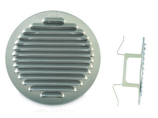 griglia di aerazione in alluminio con zanche ï mm. 150 per fori ï mm.80-125 cod:ferx.vit36534