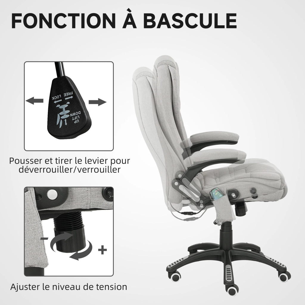 Poltrona Massaggiante Elettrica con Riscaldamento ¨C Zephmum ¨C Grigio