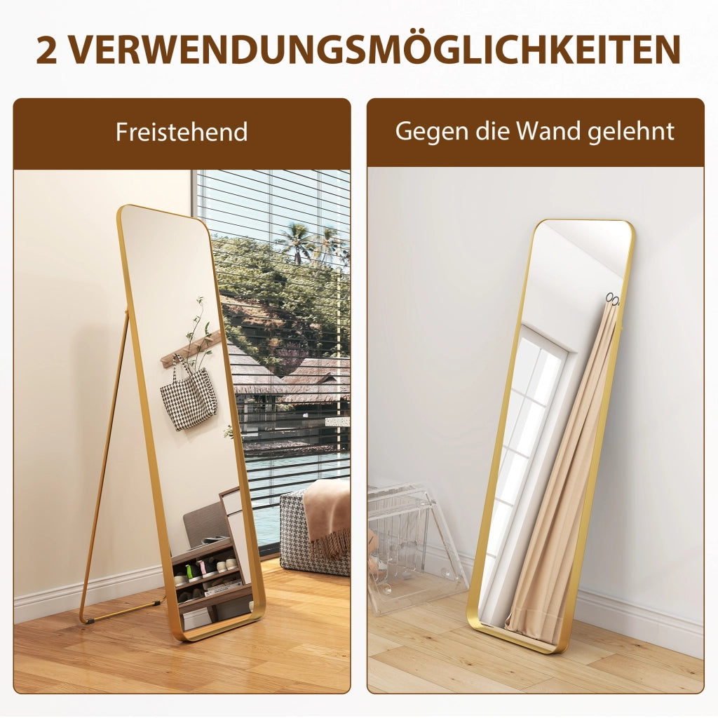 Specchio a Pieno Corpo ¨C zephmum ¨C Cornice Oro, 160x50 cm