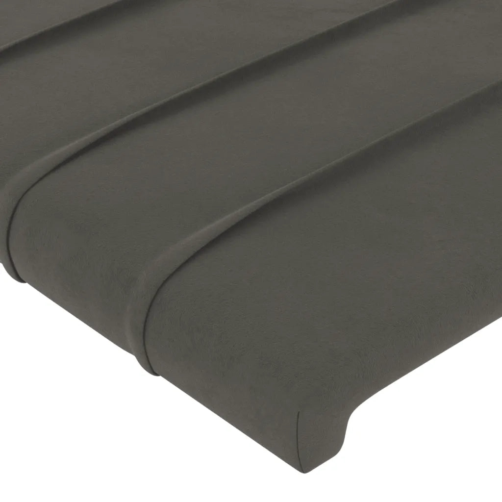 Testiera a LED Grigio Scuro 163x16x118/128cm in Velluto 3124243