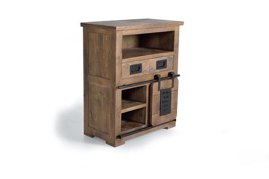 Mobiletto estile industriale in massello di mango