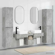 Set di mobili per il bagno 5 pz Grigio Cemento 3406016