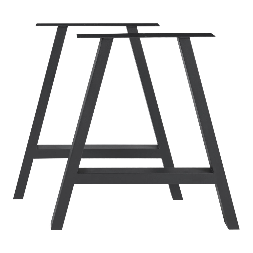 Set Eschau di 2 Gambe per Mobili 'Fai da Te' in Acciaio (AxL) 72 x 70 - Nero [en.casa]